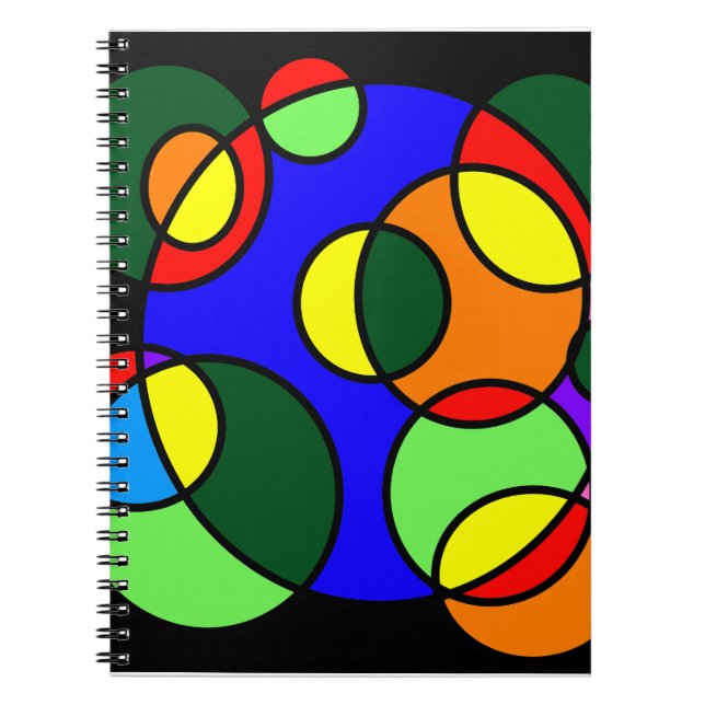 Carnet Cercles de couleurs arc-en-ciel (Devant)