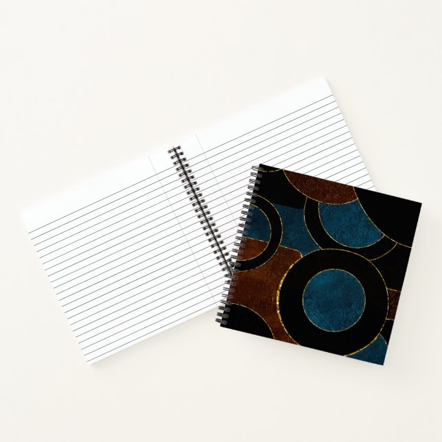 Carnet Cercles Géométriques Abstraits Paillettes Or Feuil (Intérieur)