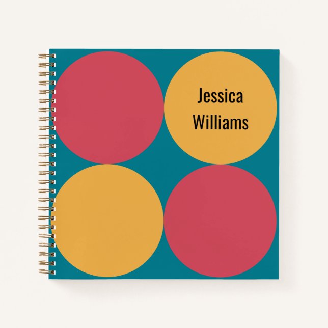 Carnet Cercles géométriques personnalisés de style modern (Devant)