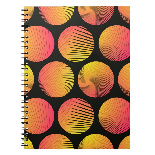 Carnet cercles graphiques sans couture motif en orange sh (Devant)