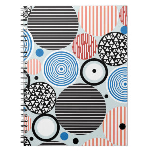 Carnet Cercles multicolores, design motif graphique.