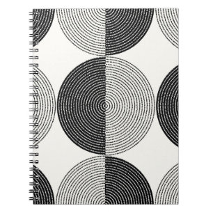 Carnet Cercles noirs et blancs motif sans soudure