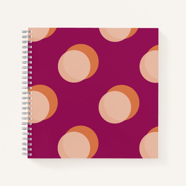 Carnet Cercles Rétro et Motif Gras de Shadows Violet (Devant)