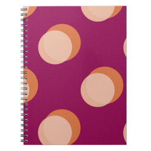 Carnet Cercles Rétro et Motif Gras Ombres Violet