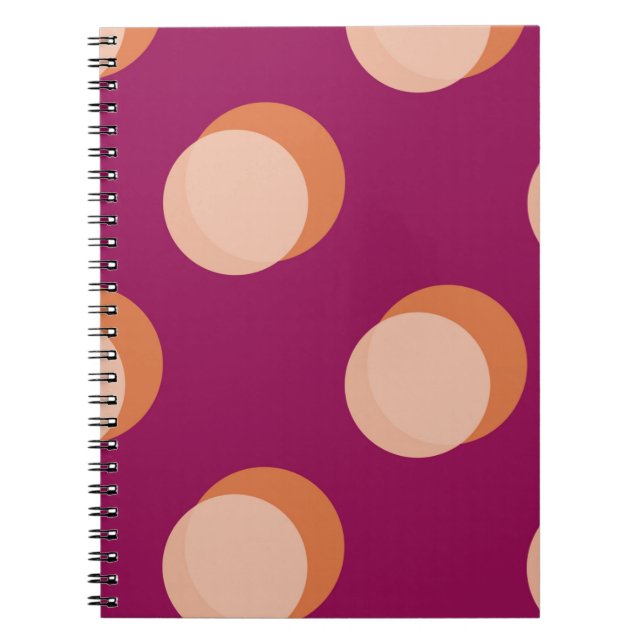 Carnet Cercles Rétro et Motif Gras Ombres Violet (Devant)