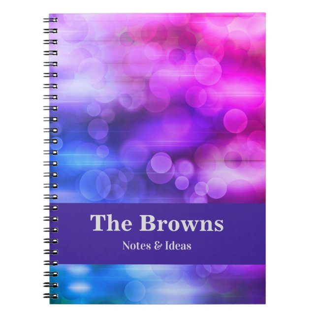 Carnet Cercles rose et violet modernes Conception abstrai (Devant)