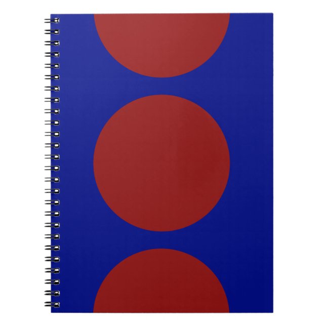 Carnet Cercles rouges en bleu (Devant)
