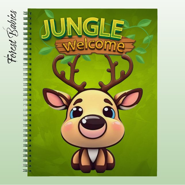 Carnet Cerf adorable Renne faon graphique de dessin animé (Cute Deer Notebook, Woodland Wildlife Animal Lover Stationery, Reindeer Graphic Fawn Character Doe🦌)