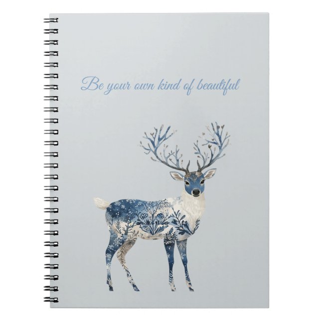 Carnet Cerf Chic Bleu Blanc (Devant)