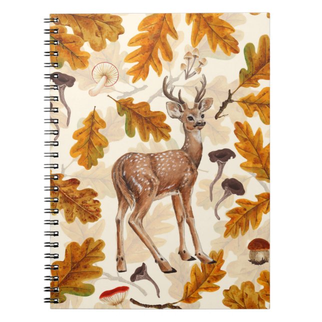 Carnet Cerf dans la forêt automnale (Devant)