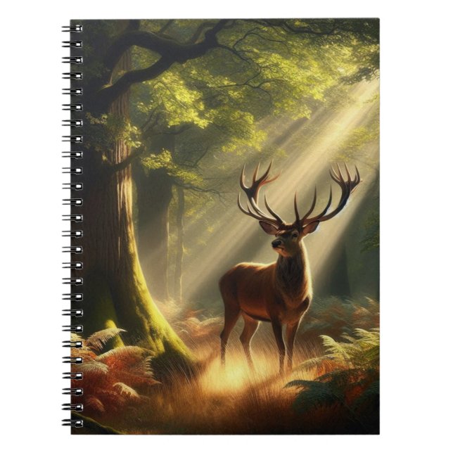 Carnet Cerf dans la forêt matinale (Devant)