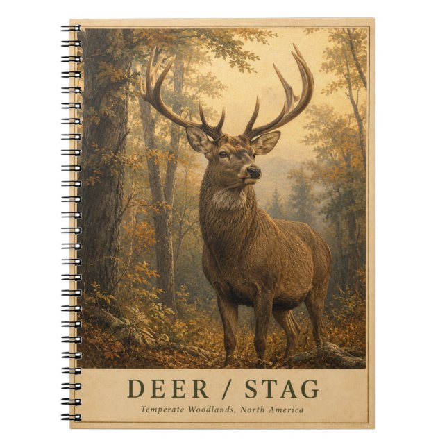 Carnet Cerf dans les bois VINTAGE (Devant)