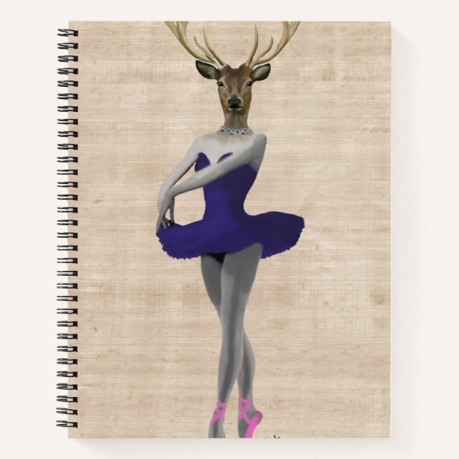 Carnet Cerf de ballet en bleu (Devant)