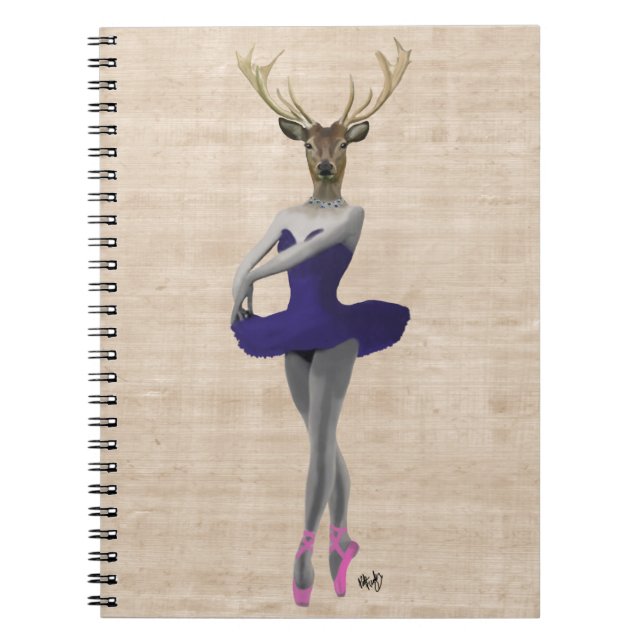 Carnet Cerf de ballet en bleu (Devant)