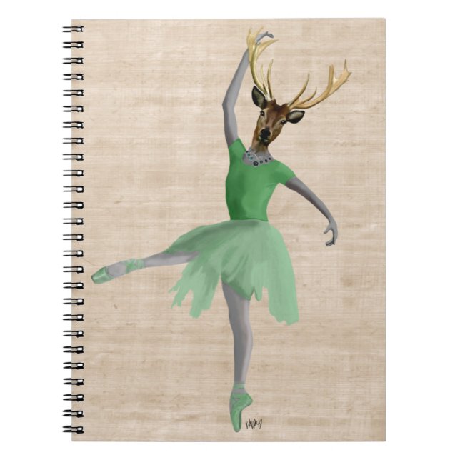 Carnet Cerf de ballet en vert 2 (Devant)