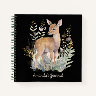 Carnet Cerf de bébé mignon personnalisé dans la nature