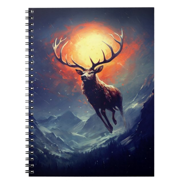 Carnet Cerf de montagne fuyant un incendie dévastateur (Devant)