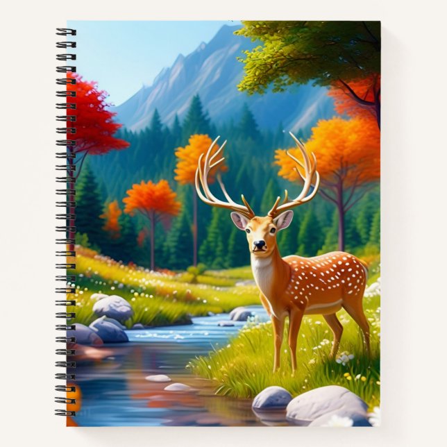 Carnet Cerf doré debout dans la forêt-987679 (Devant)