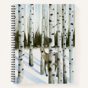 Carnet Cerf en chute de neige
