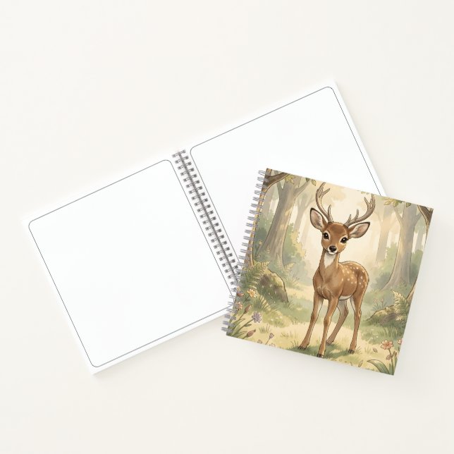 Carnet Cerf mignon vintage dans la forêt (Intérieur)