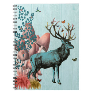 Carnet Cerf Turquoise en Forêt de Champignons 2