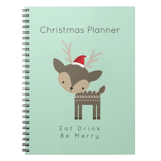 Carnet Cerf Whimsical Du Planificateur De Noël Dans Le Ch (Devant)