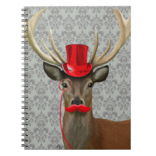 Carnet Cerfs communs avec Red Hat et la moustache