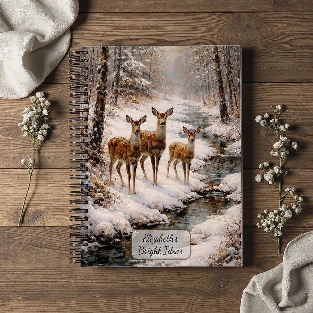 Carnet Cerfs d'hiver au ruisseau de la forêt (Créateur téléchargé)