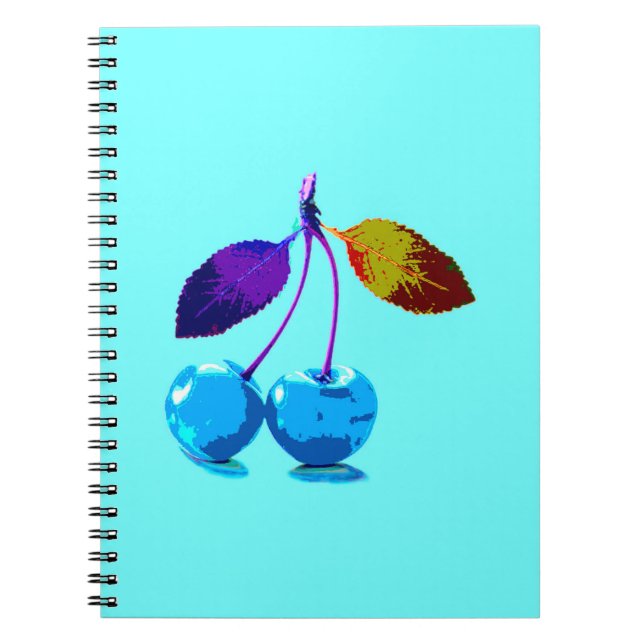 Carnet Cerises bleues vives (Devant)