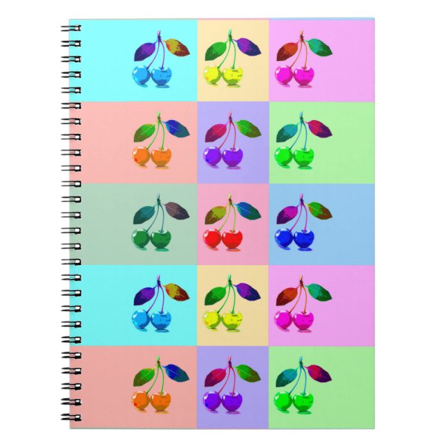 Carnet Cerises colorées - Pop Art (Devant)