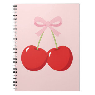 Carnet Cerises Rouges avec Nœud Rose Chic Cottage Coquett