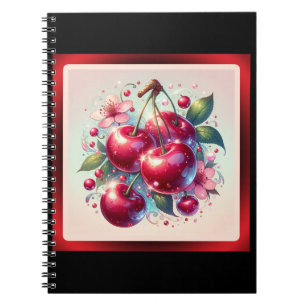 Carnet Cerises Rouges Mignonnes Floral Féminin Rose