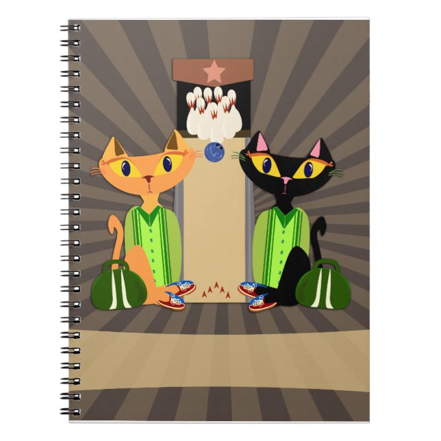 Carnet Ces Cool Alley Chats Amusants Bowling Animaux Conc (Devant)