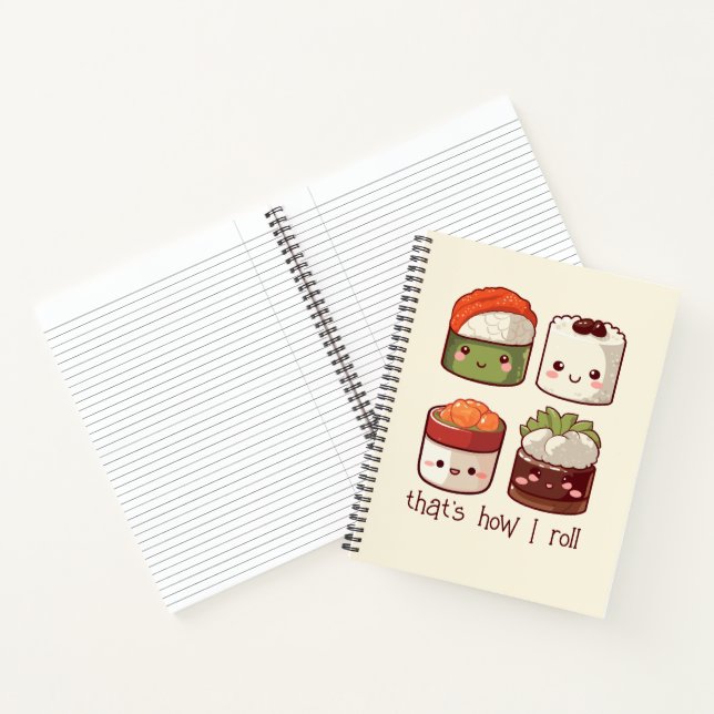 Carnet C'est comme ça que je roule Cute Kawaii Sushi (Intérieur)
