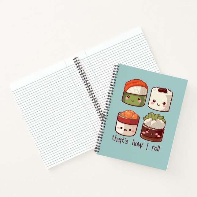 Carnet C'est comme ça que je roule Cute Kawaii Sushi (Intérieur)