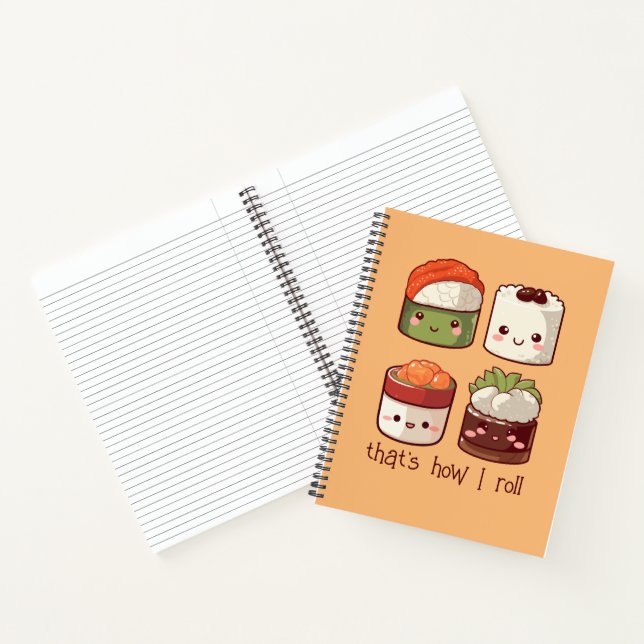 Carnet C'est comme ça que je roule Cute Kawaii Sushi (Intérieur)