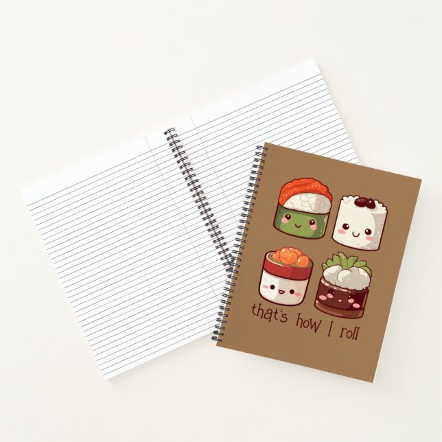 Carnet C'est comme ça que je roule Cute Kawaii Sushi (Intérieur)
