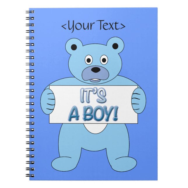 Carnet C'est Un Garçon Bleu Ours (Devant)
