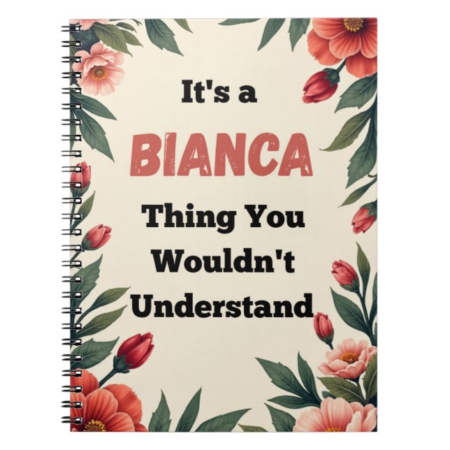 Carnet C'est une chose de Bianca que vous ne comprendriez (Devant)