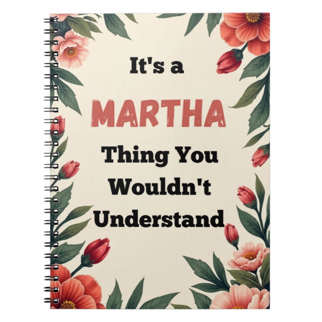 Carnet C'est une chose de Martha que vous ne comprendriez (Devant)