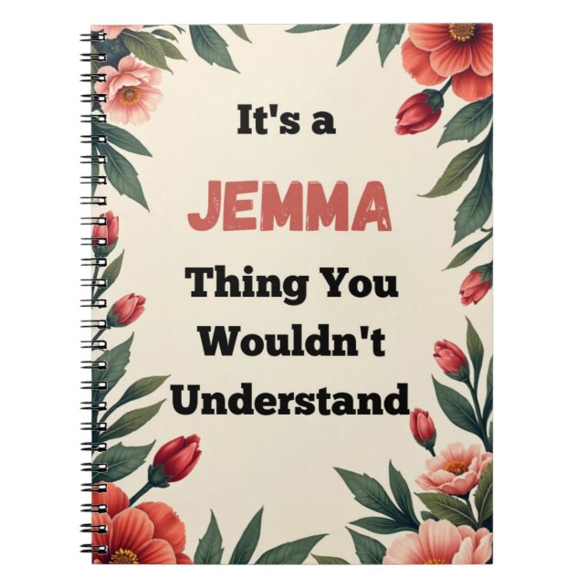 Carnet C'est une chose Jemma que vous ne comprendriez pas (Devant)