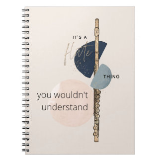 Carnet C'est une citation de Flute Thing Abstrait Rose &