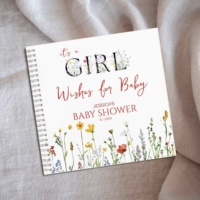 Carnet C'est une fille Fleurs printanières Souhaits de do (Créateur téléchargé)