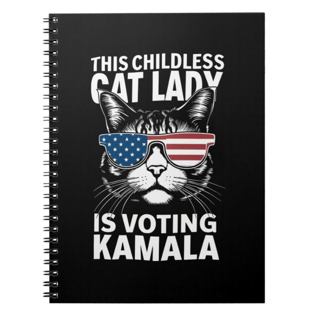 Carnet Cette dame aux chats sans enfants vote Kamala-Harr (Devant)