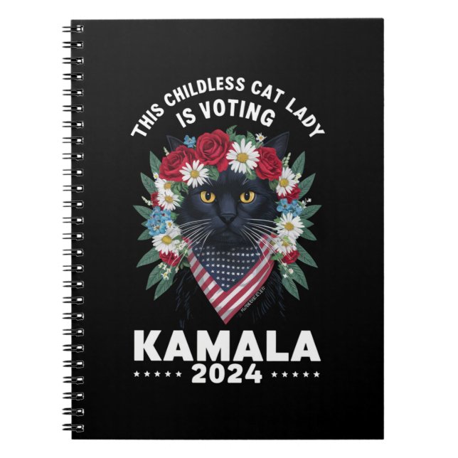 Carnet Cette dame de chats sans enfant vote Kamala  (Devant)