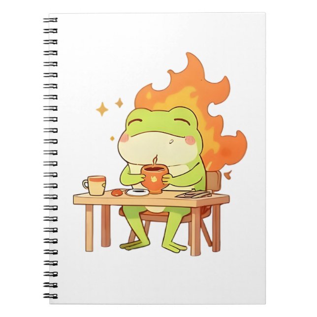 Carnet Cette grenouille est bien avec un design kawaii am (Devant)