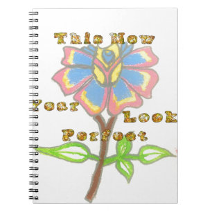 Carnet Cette nouvelle année semble parfait floral texte a