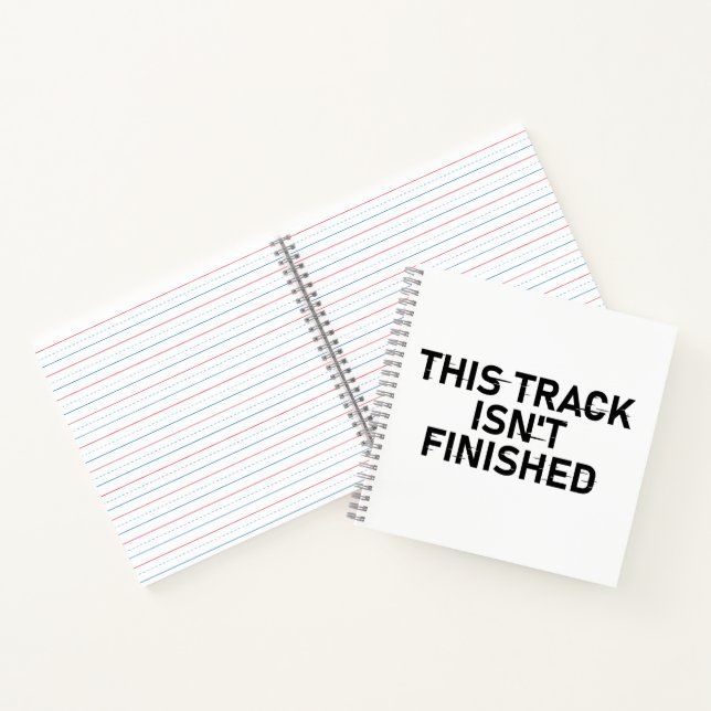 Carnet Cette piste n'est pas finie - Conception de texte  (Intérieur)