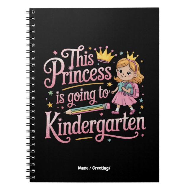Carnet Cette princesse va à la maternelle Cadeau mignon (Devant)