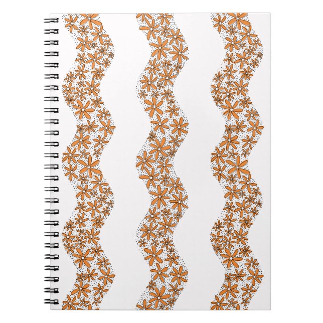Carnet Chaîne de marguerite Fleur laide rayures orange (Devant)
